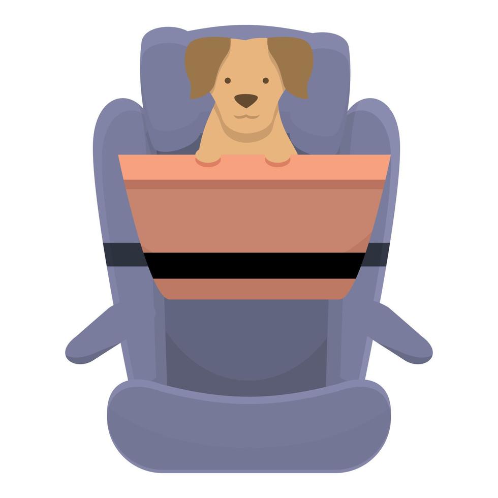 cane auto posto a sedere cintura icona cartone animato vettore. viaggio viaggio vettore
