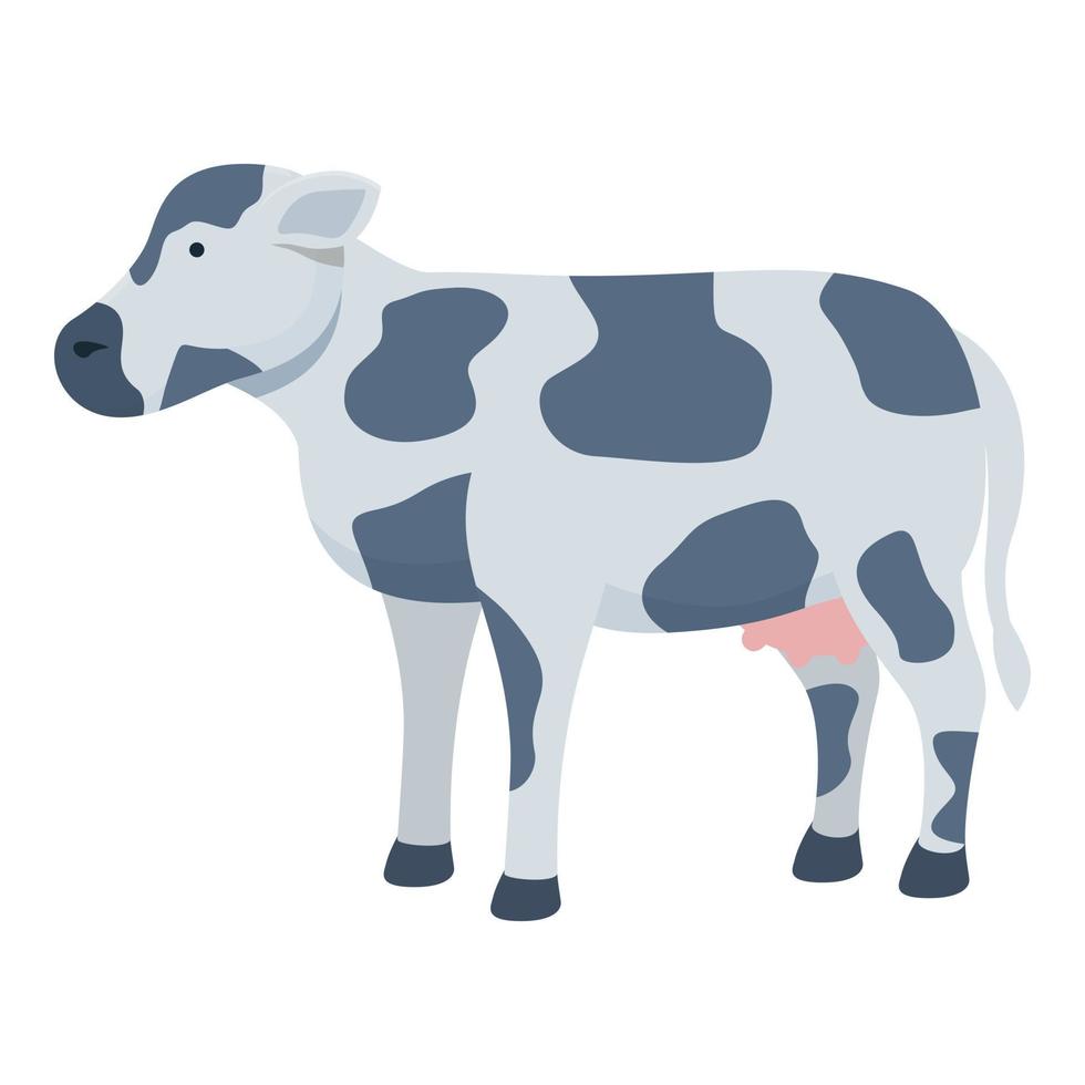 piccolo mucca icona cartone animato vettore. azienda agricola animale vettore