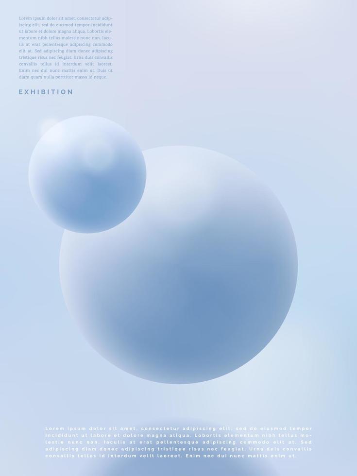 vettore minimalista astratto sfera, sfera o pianeta manifesto, libro copertina o annuncio pubblicitario sfondo. acqua e leggero blu.