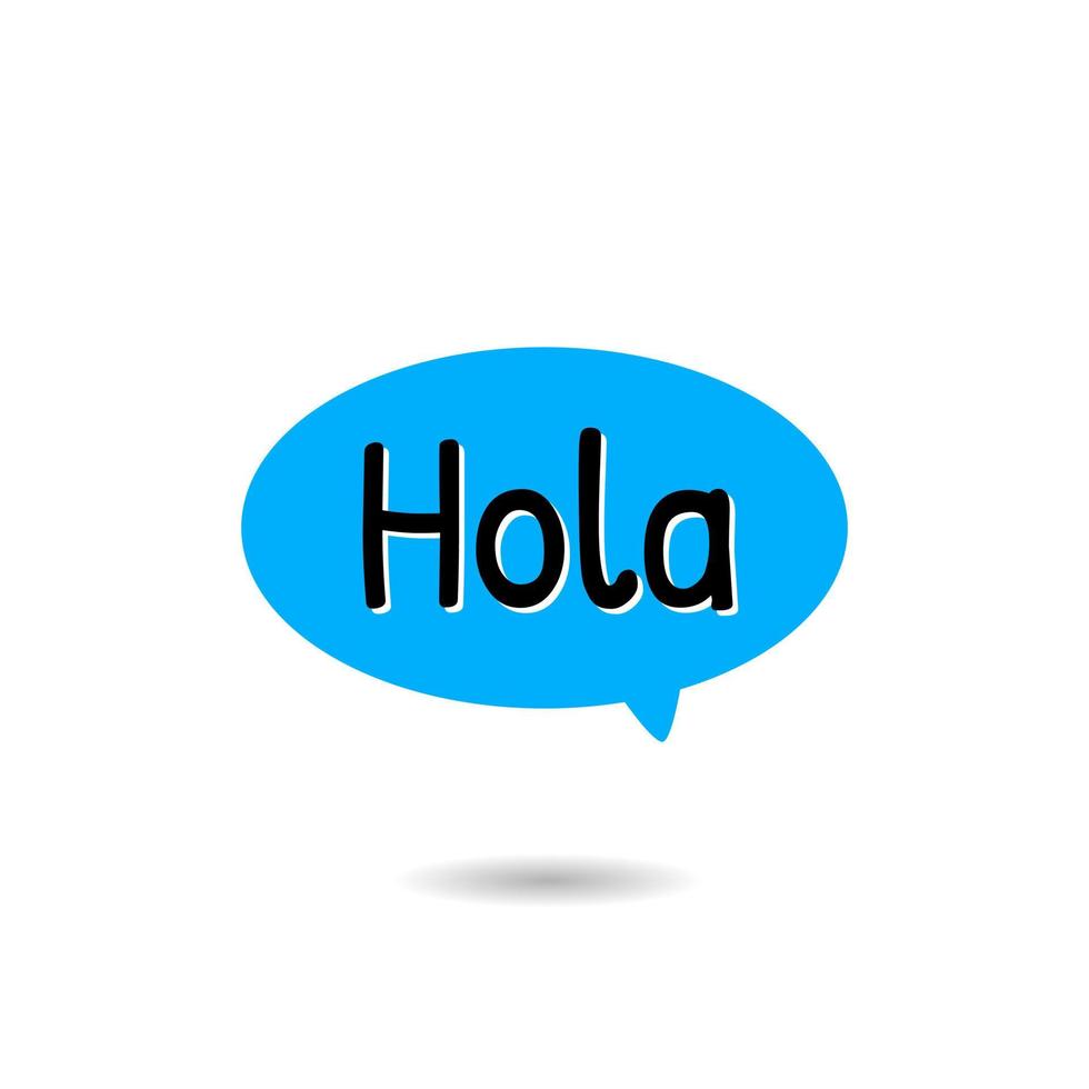 hola spagnolo saluto discorso bolla testo design vettore