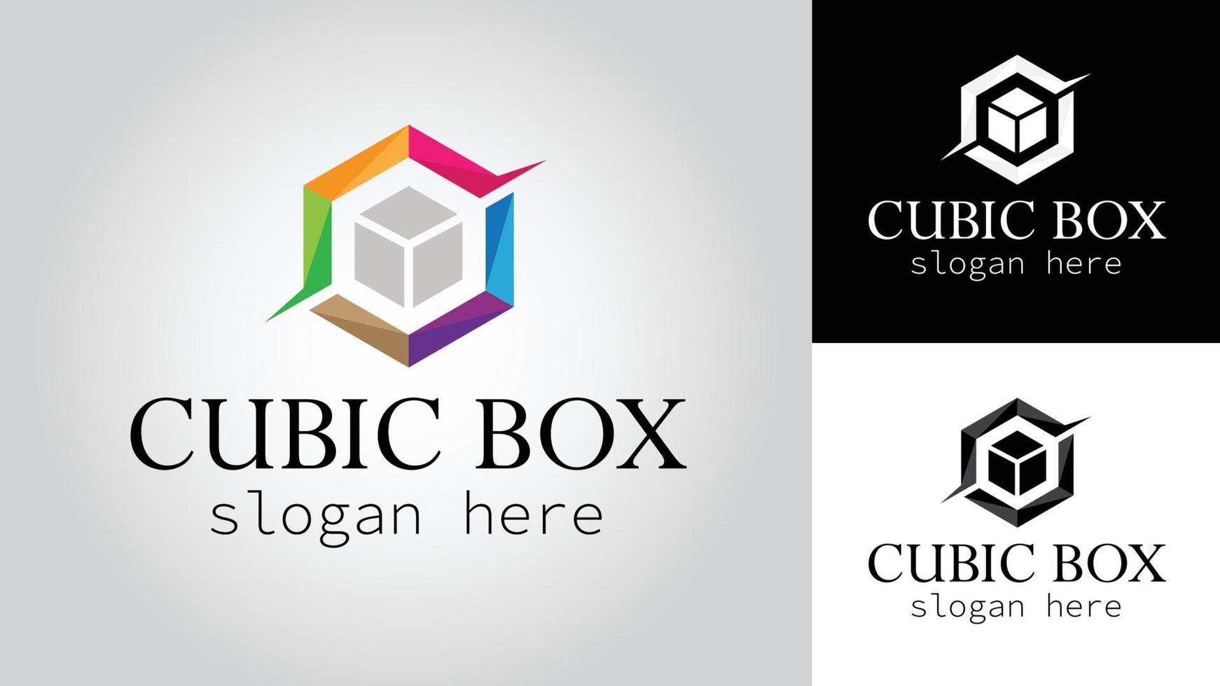 cubo scatola attività commerciale vettore logo design