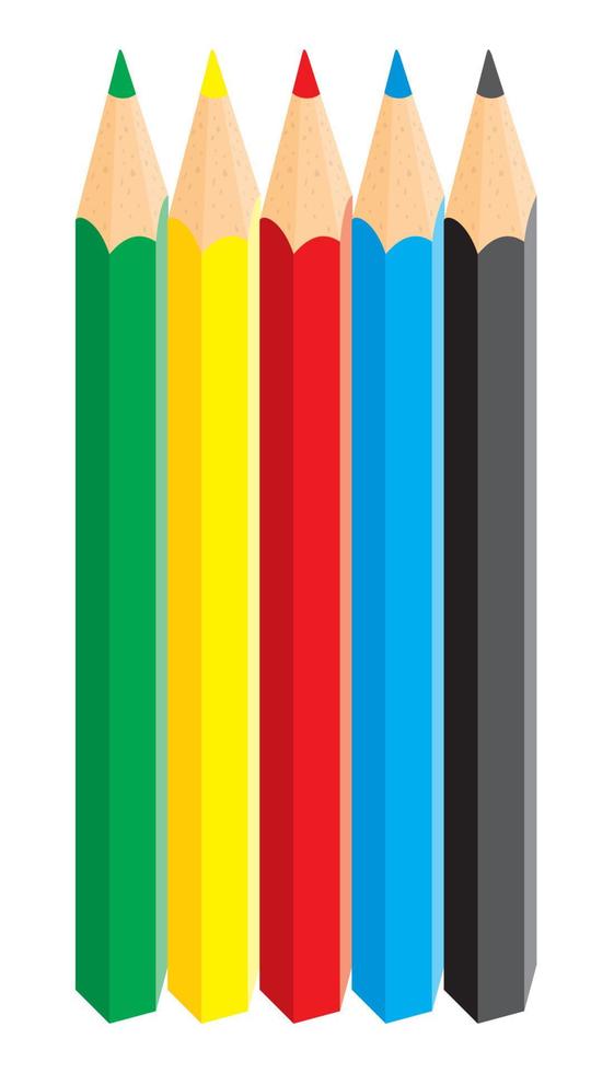 colore matite isolato su un' bianca vettore