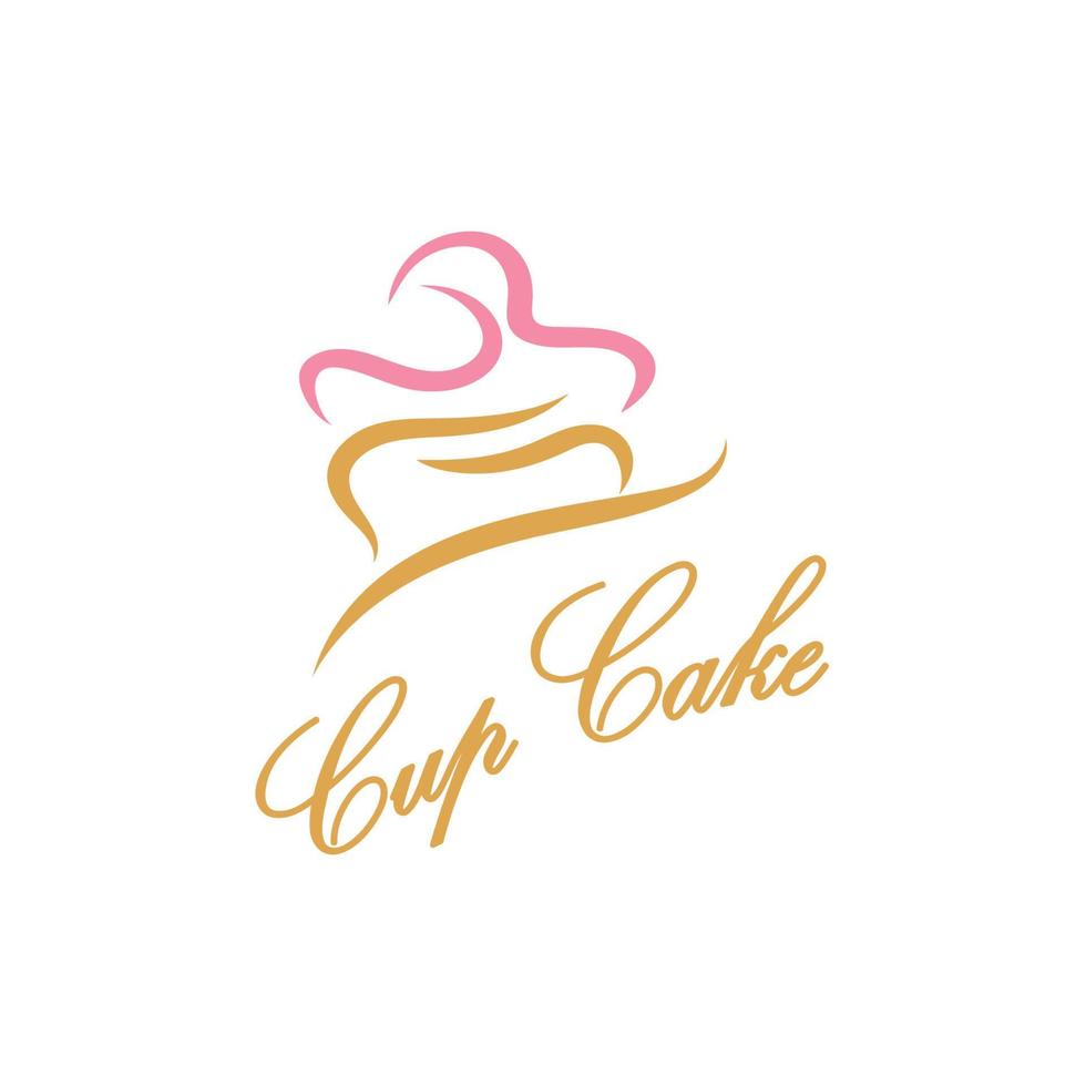 Cupcake logo design vettore illustrazione modello. Cupcake forno icona.torta negozio, pasticcere negozio ,vettore