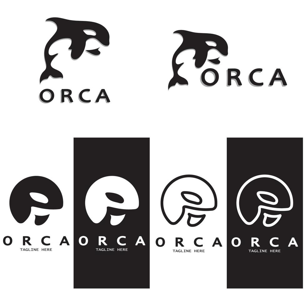 semplice orca balena animale illustrazione logo creativo disegno, uccisore balena, subacqueo animale. logo per attività commerciale, identità e branding, badge, conservazione, ecologia concetto, mare animale protezione, vettore