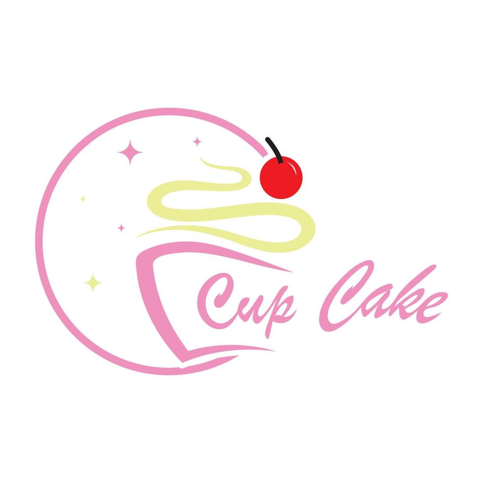 Cupcake logo design vettore illustrazione modello. Cupcake forno icona.torta negozio, pasticcere negozio ,vettore