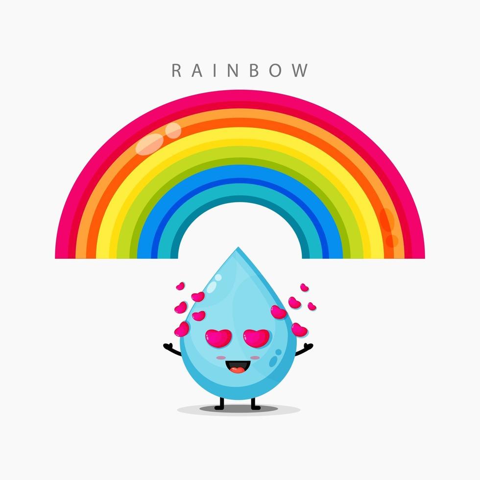 illustrazione di acqua carino e un arcobaleno vettore
