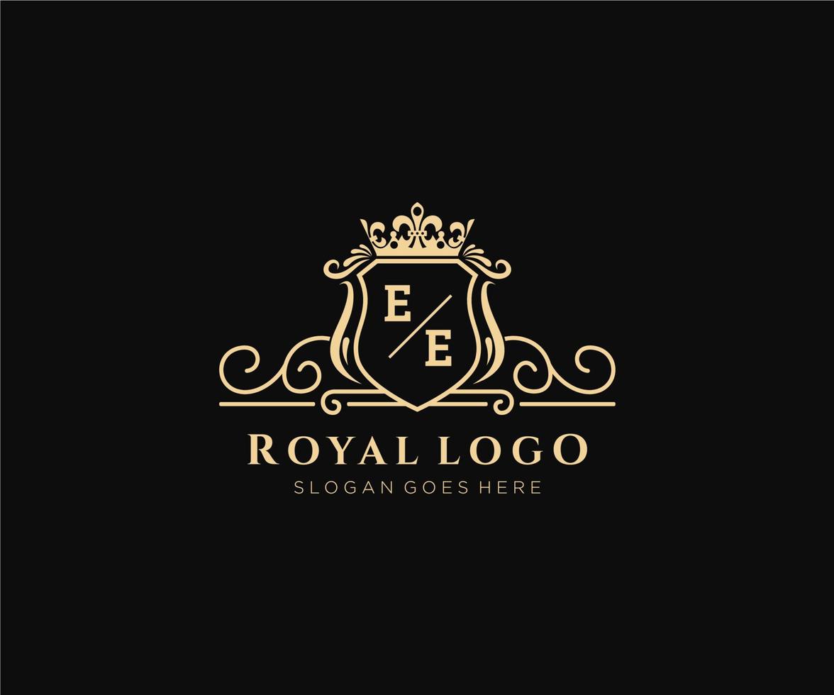 iniziale eee lettera lussuoso marca logo modello, per ristorante, regalità, boutique, bar, Hotel, araldico, gioielleria, moda e altro vettore illustrazione.