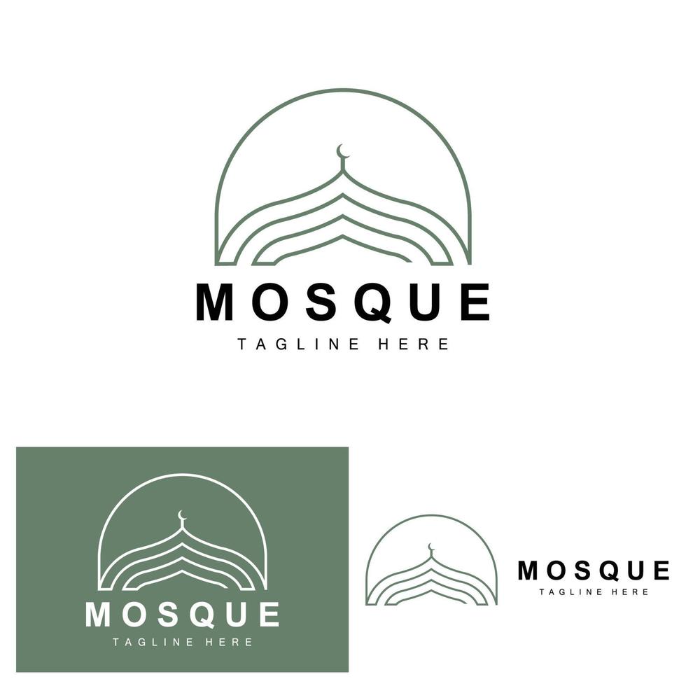 moschea logo, islamico culto disegno, eid al Fitr moschea edificio vettore icona modello, Ramadan, eid al adha