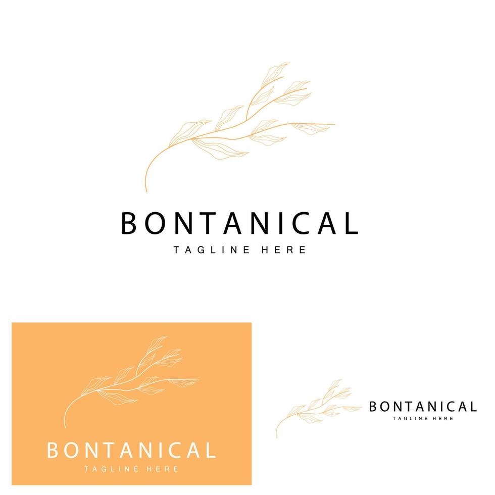 botanico logo, natura pianta disegno, fiore pianta icona vettore con linea modello