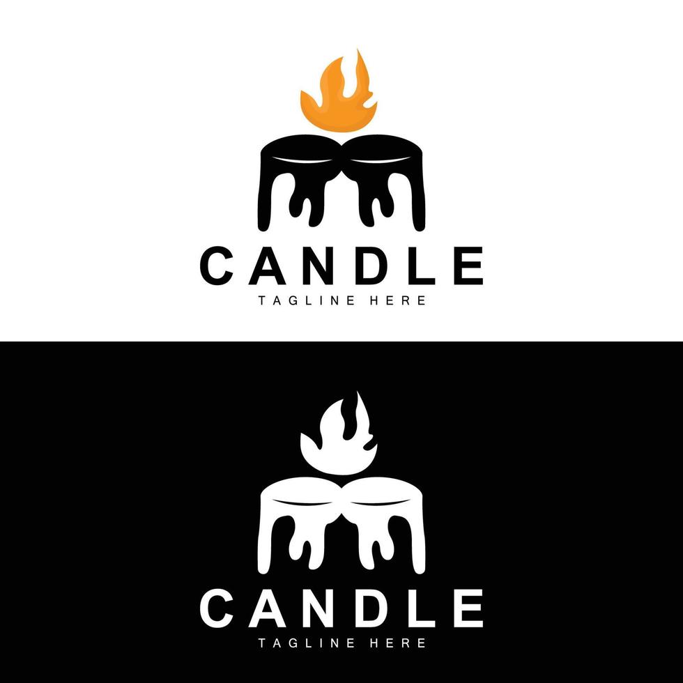 candela logo, fiamma illuminazione disegno, ardente lusso vettore, illustrazione modello icona vettore