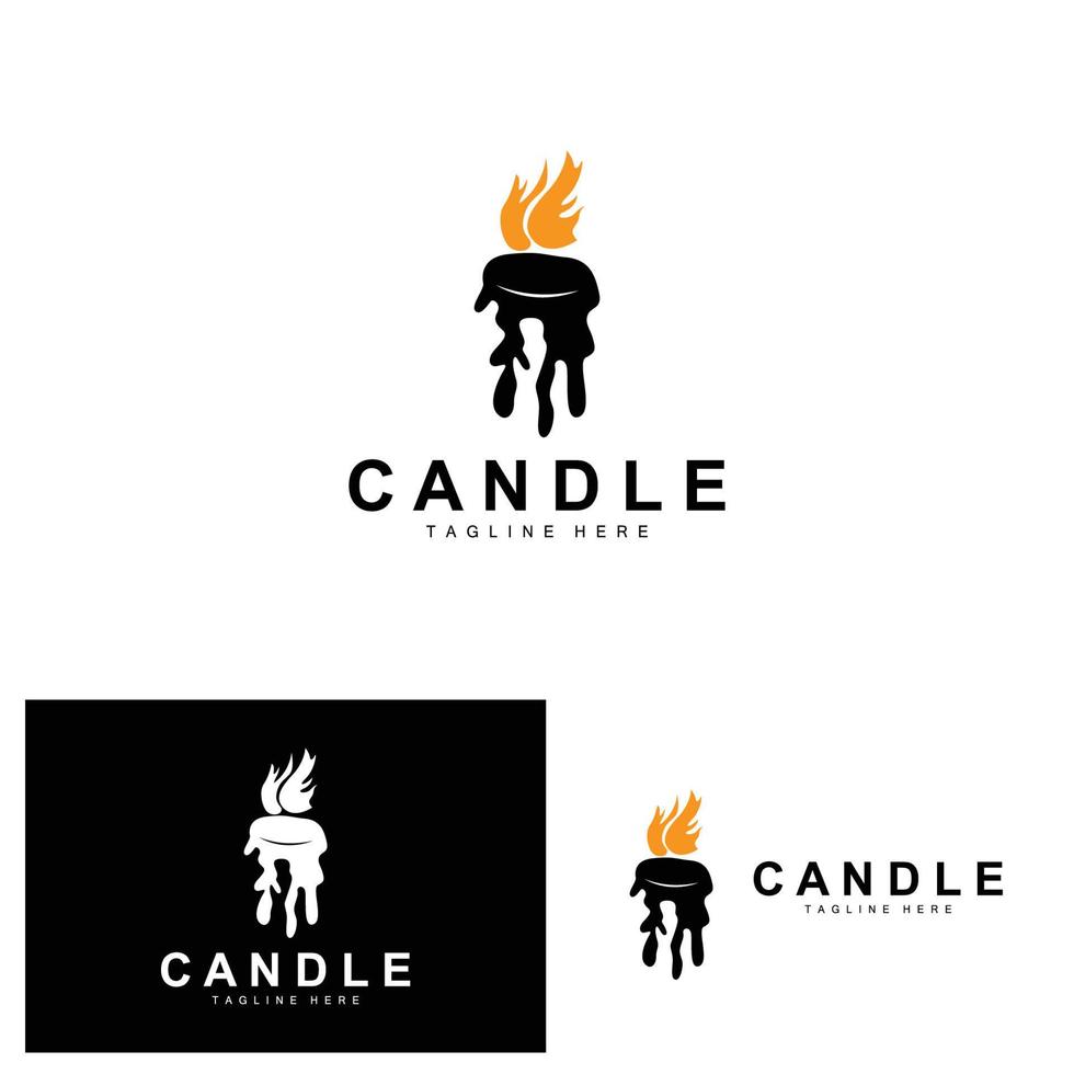 candela logo, fiamma illuminazione disegno, ardente lusso vettore, illustrazione modello icona vettore