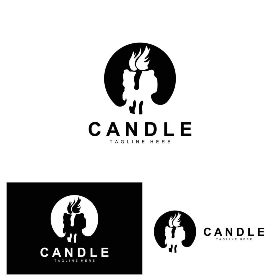 candela logo, fiamma illuminazione disegno, ardente lusso vettore, illustrazione modello icona vettore