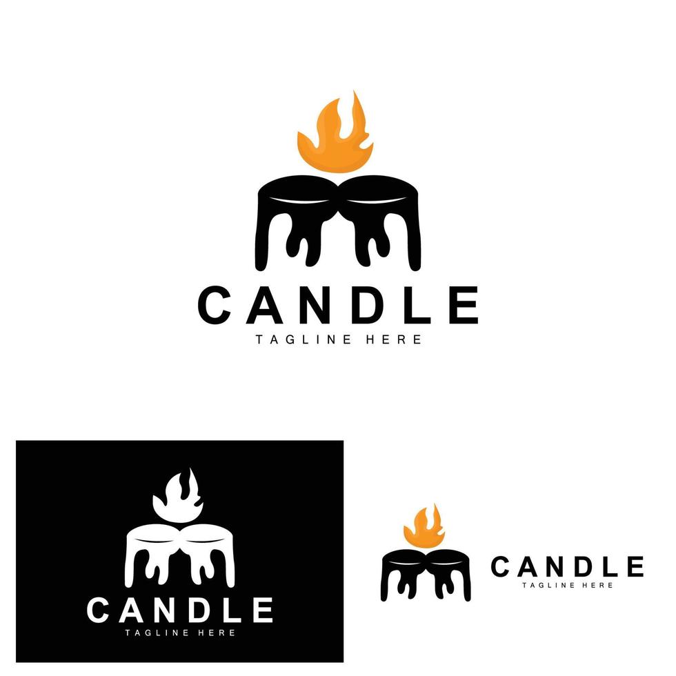 candela logo, fiamma illuminazione disegno, ardente lusso vettore, illustrazione modello icona vettore