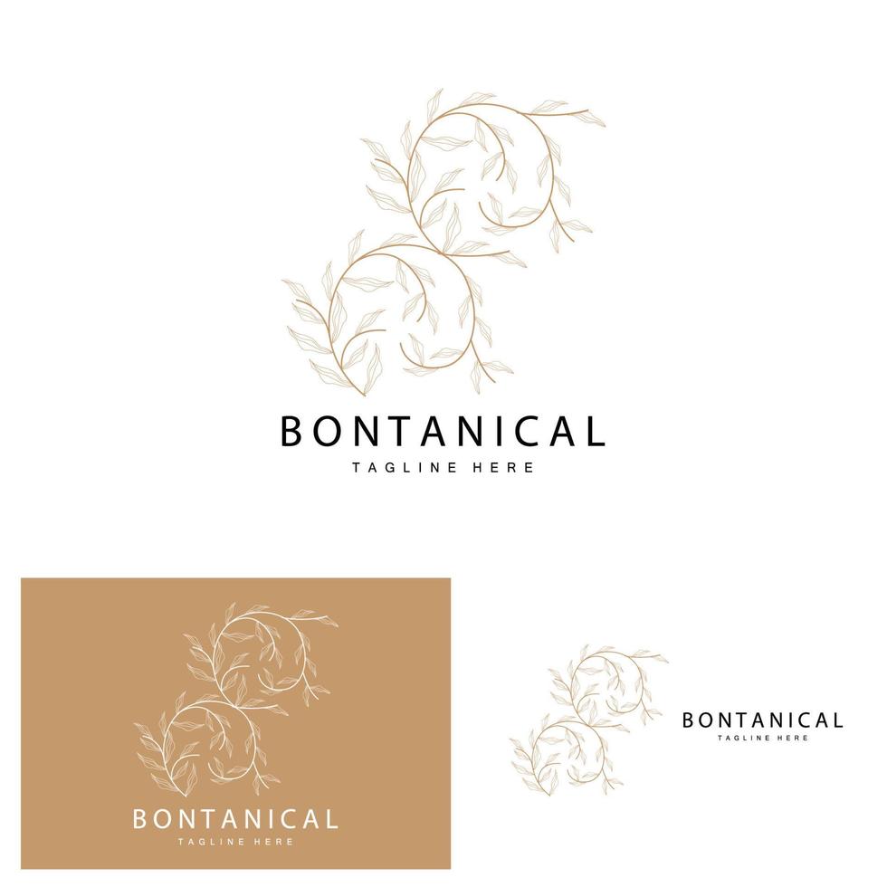 botanico logo, natura pianta disegno, fiore pianta icona vettore con linea modello