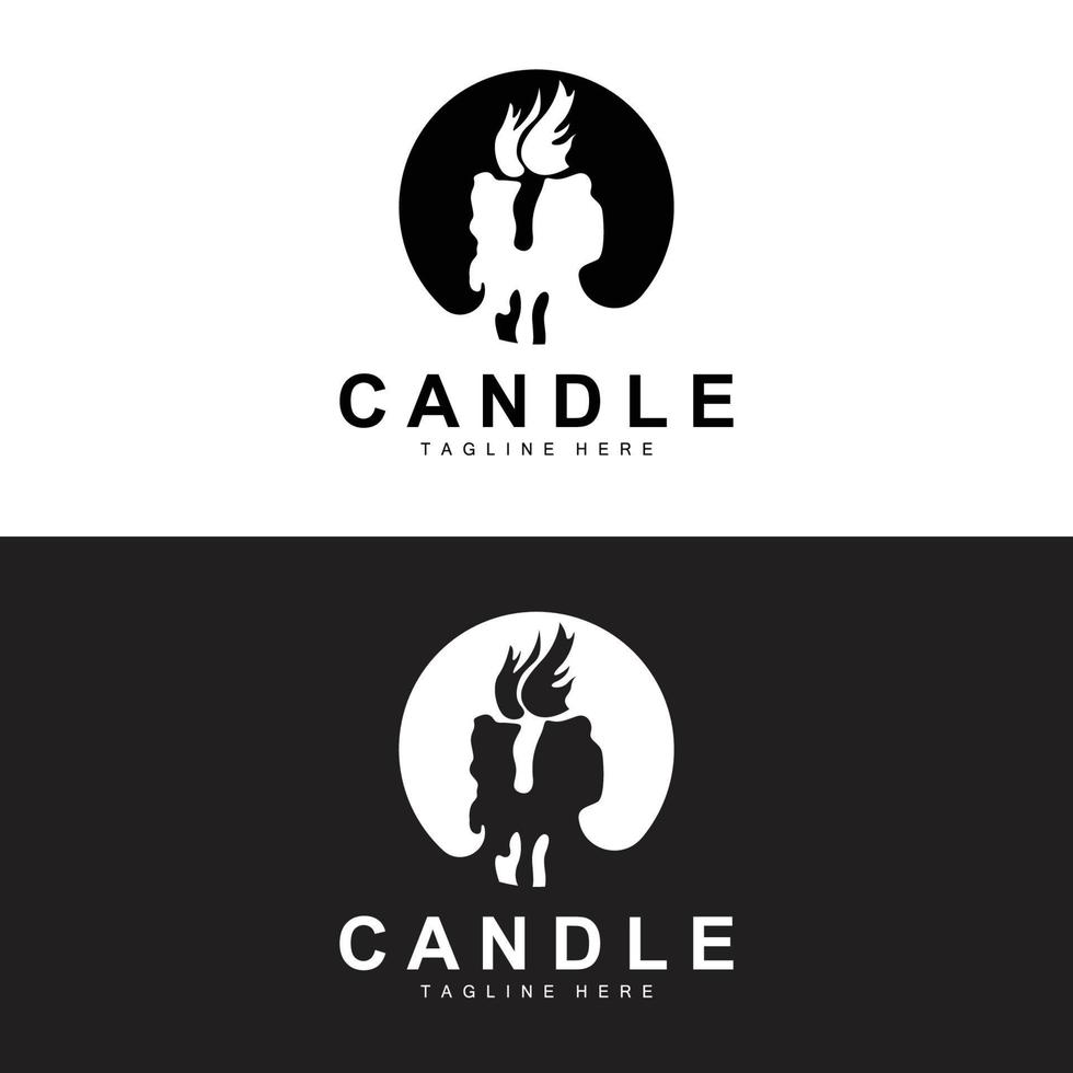 candela logo, fiamma illuminazione disegno, ardente lusso vettore, illustrazione modello icona vettore