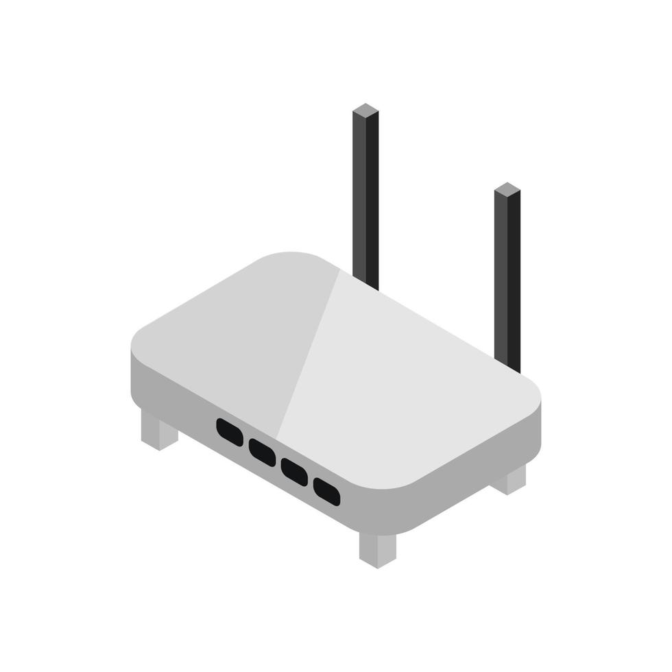 router isometrico impostato su sfondo bianco vettore