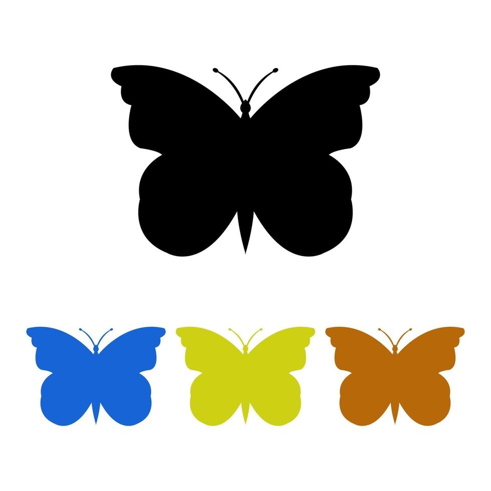 set di farfalle su sfondo bianco vettore