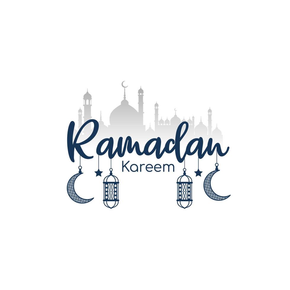 Ramadan kareem islamico Festival decorativo testo design sfondo vettore