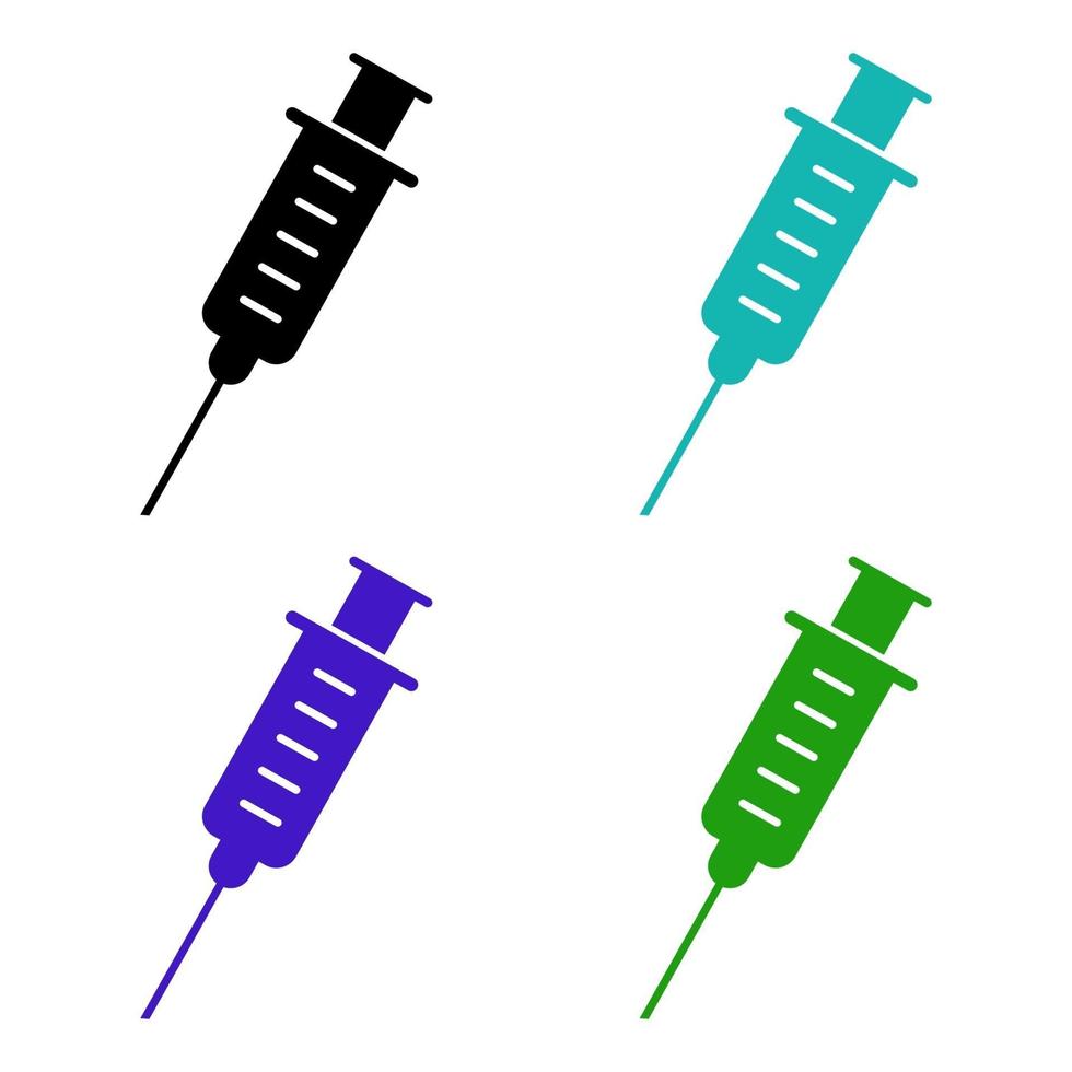siringa impostata su sfondo bianco vettore