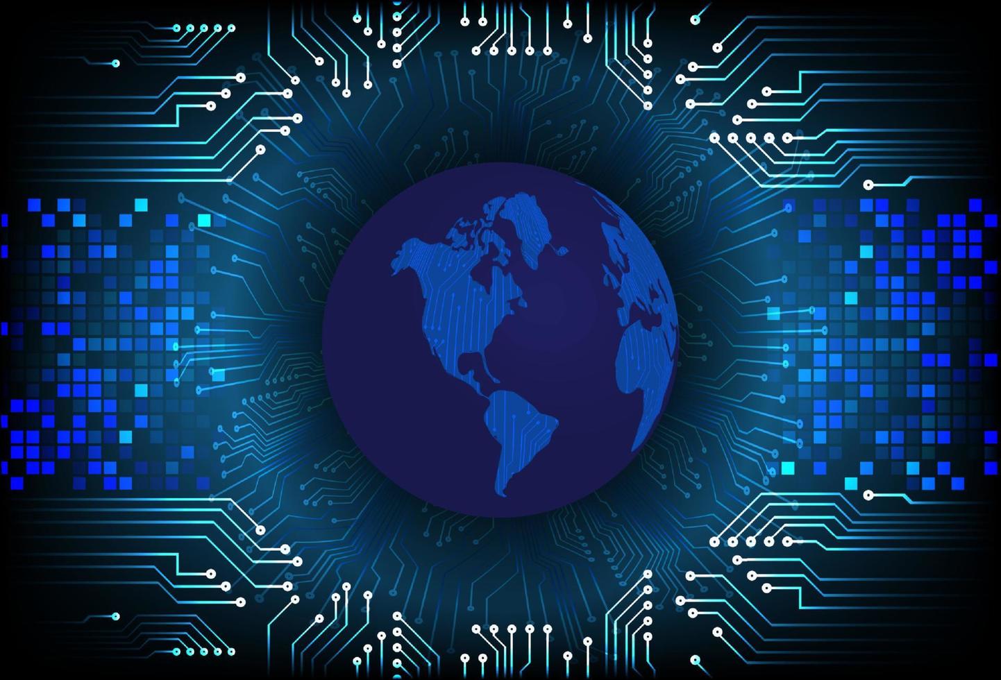 moderno olografico globo su tecnologia sfondo vettore