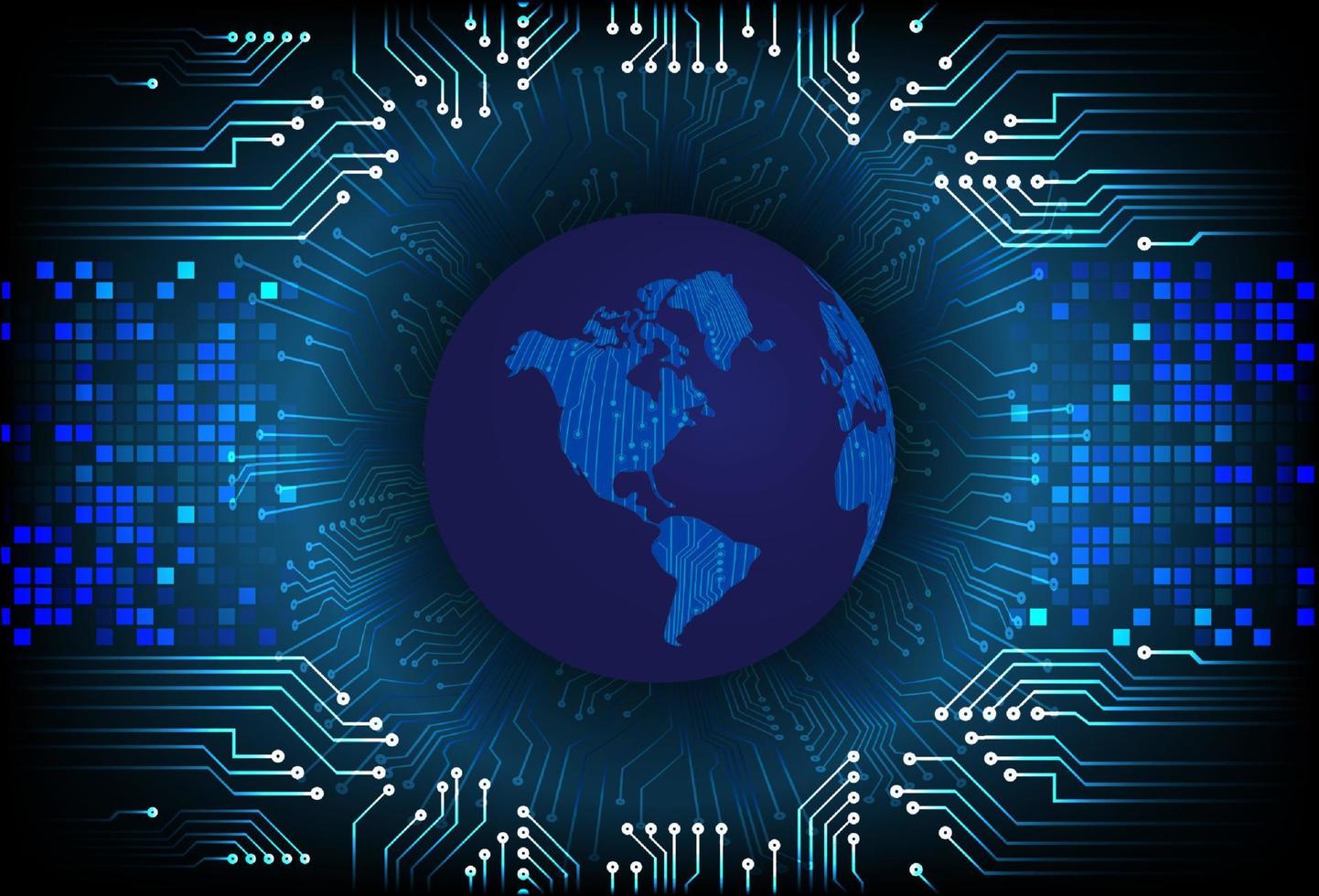 moderno olografico globo su tecnologia sfondo vettore