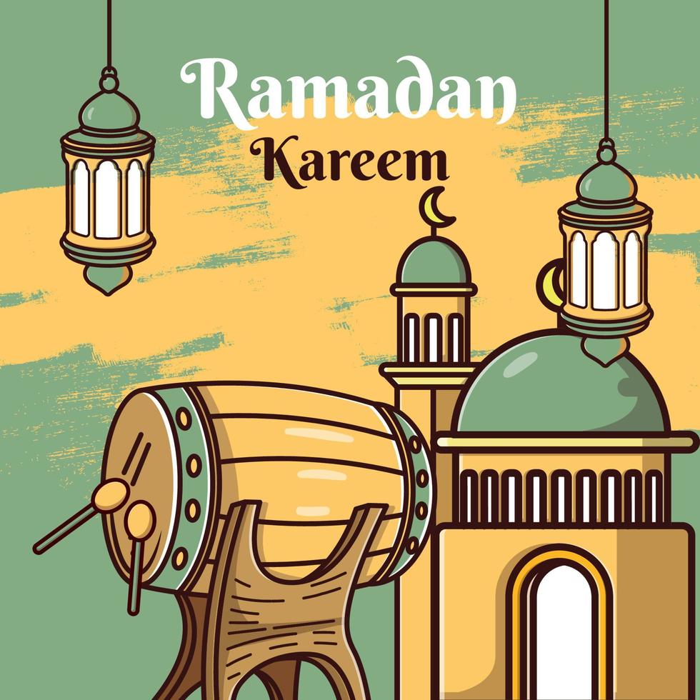 Ramadan kareem celebrazione bandiera modello sfondo vettore