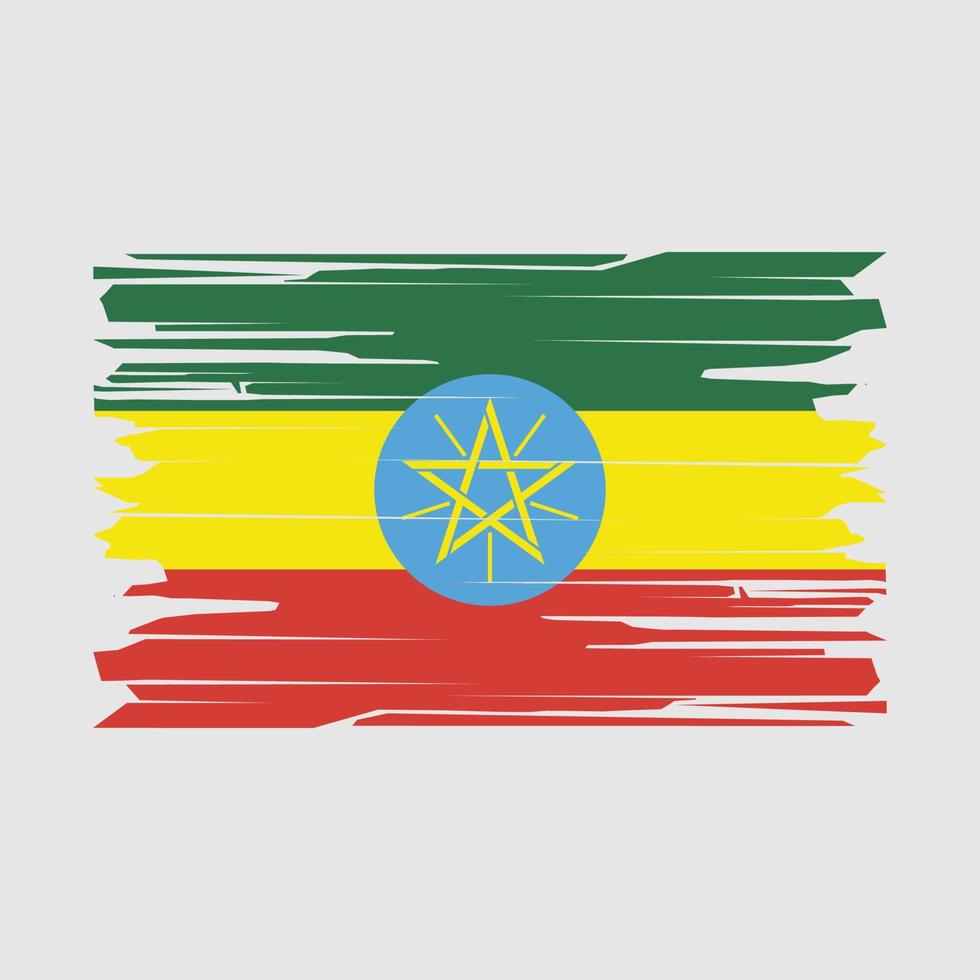Etiopia bandiera spazzola vettore