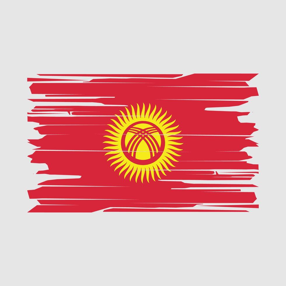 Kyrgyzstan bandiera spazzola vettore