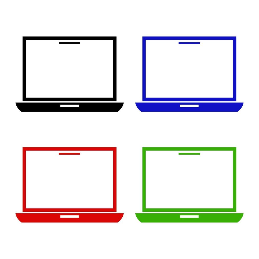 laptop impostato su sfondo bianco vettore