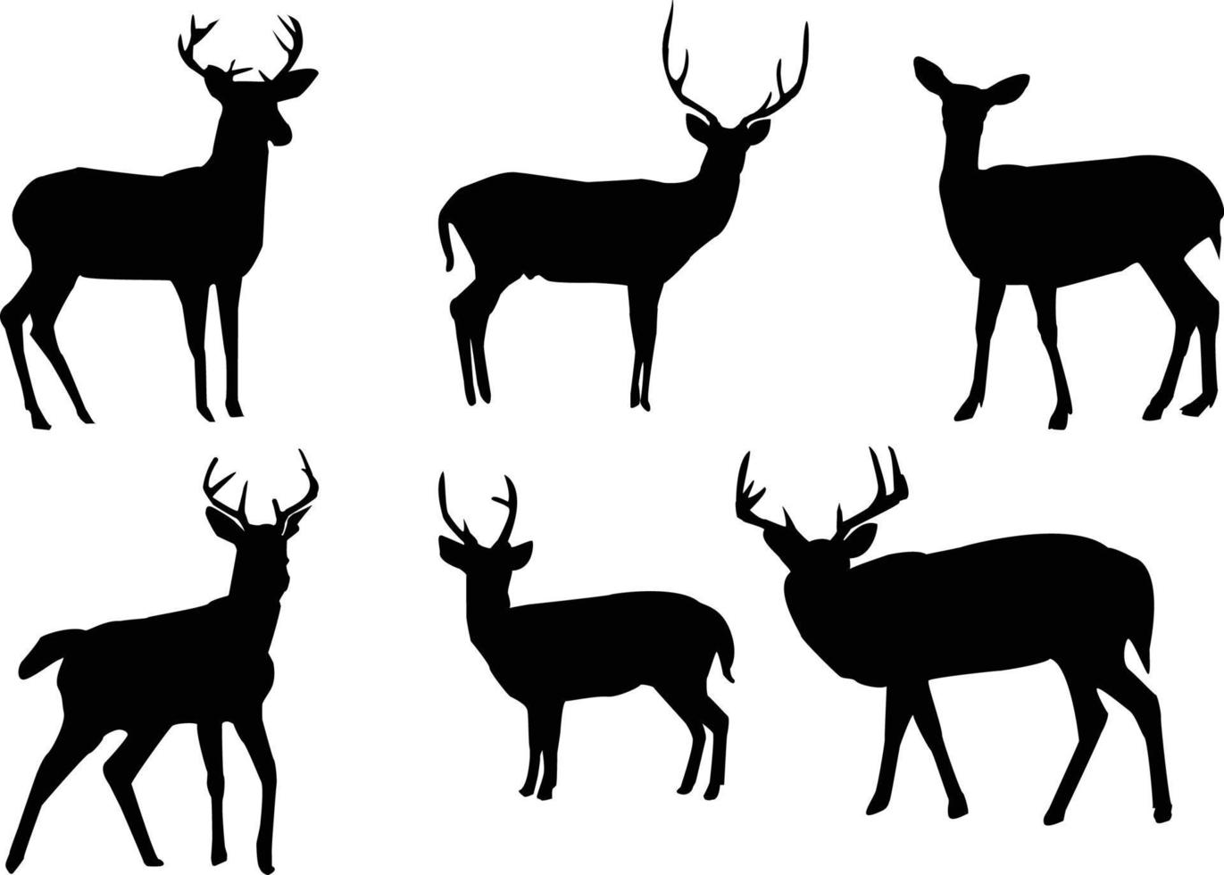 creativo cervo silhouette disegni vettore