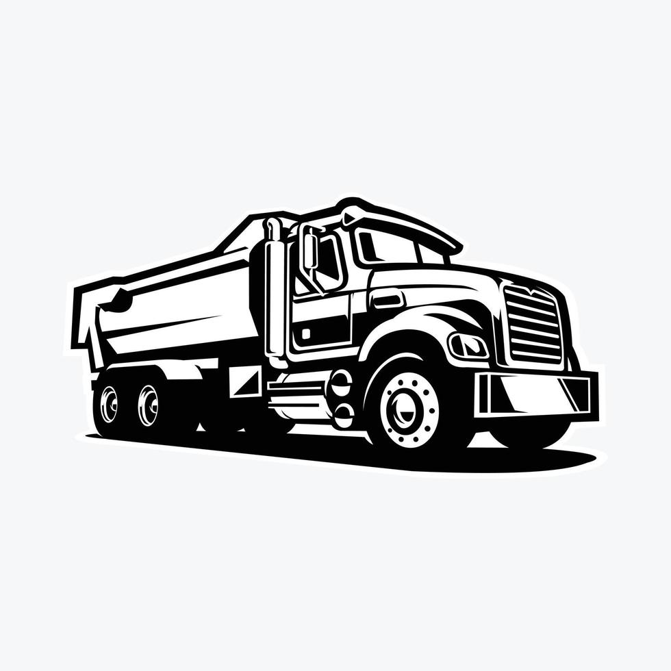 cumulo di rifiuti camion silhouette vettore arte. ribaltabile camion monocromatico vettore arte design