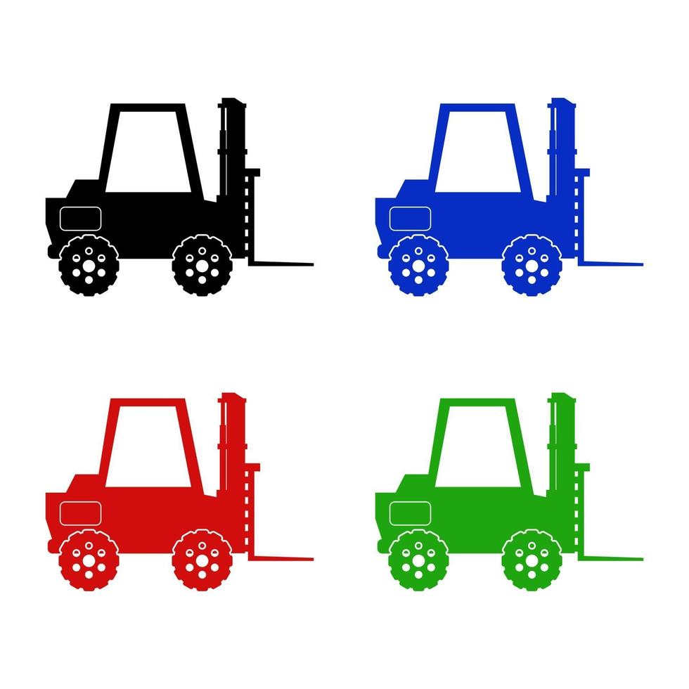 carrello elevatore impostato su sfondo bianco vettore