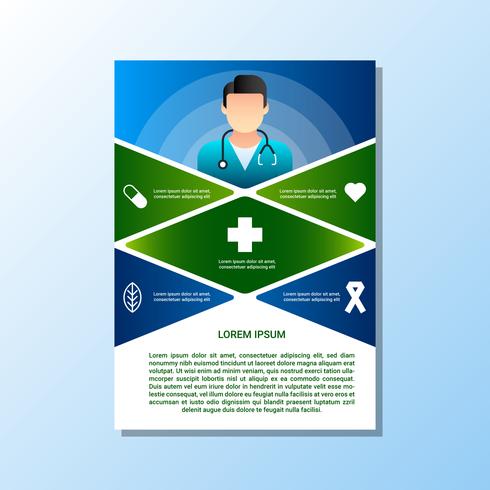 Brochure per i modelli di concetto di assistenza medica e sanitaria vettore