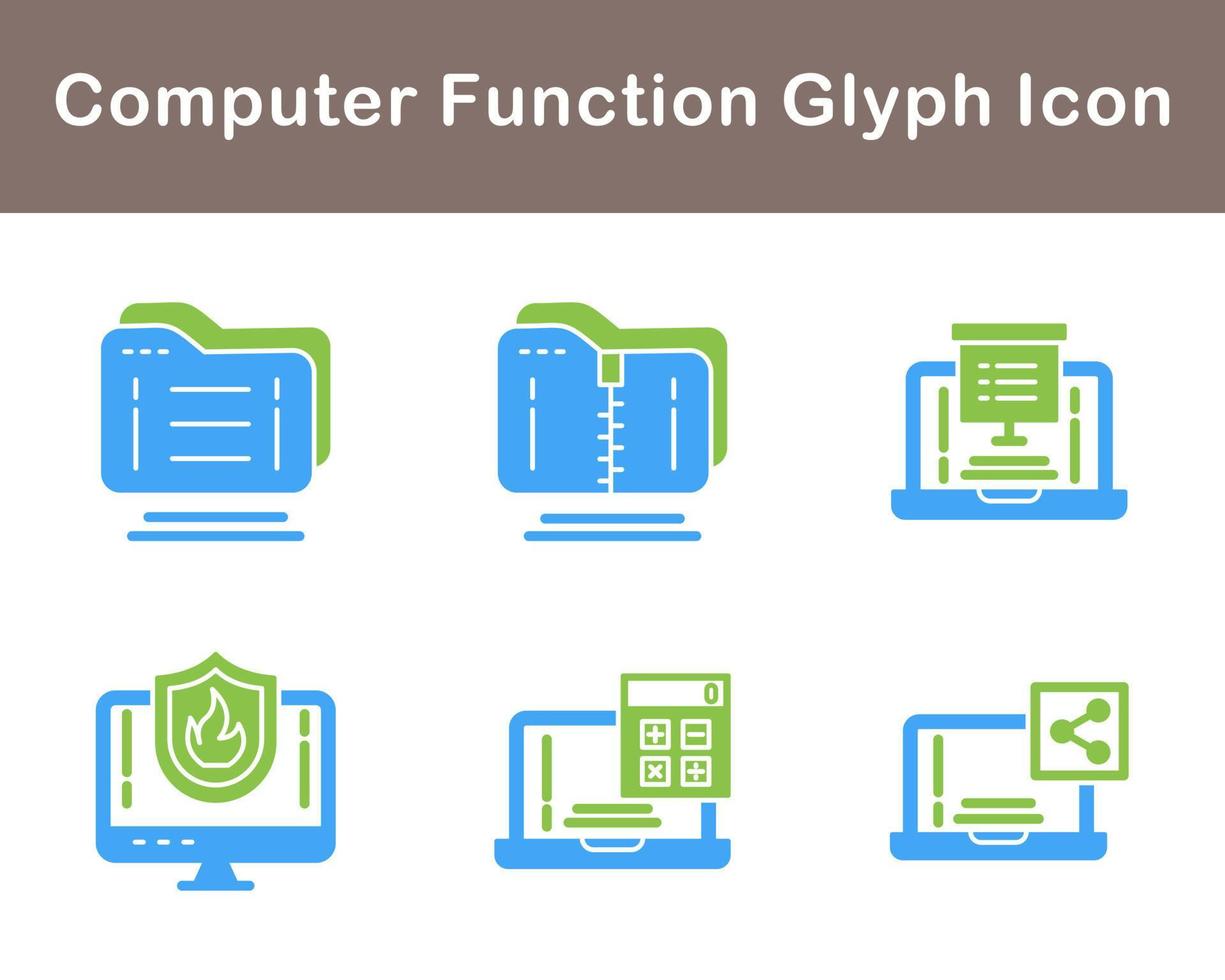 computer funzione vettore icona impostato