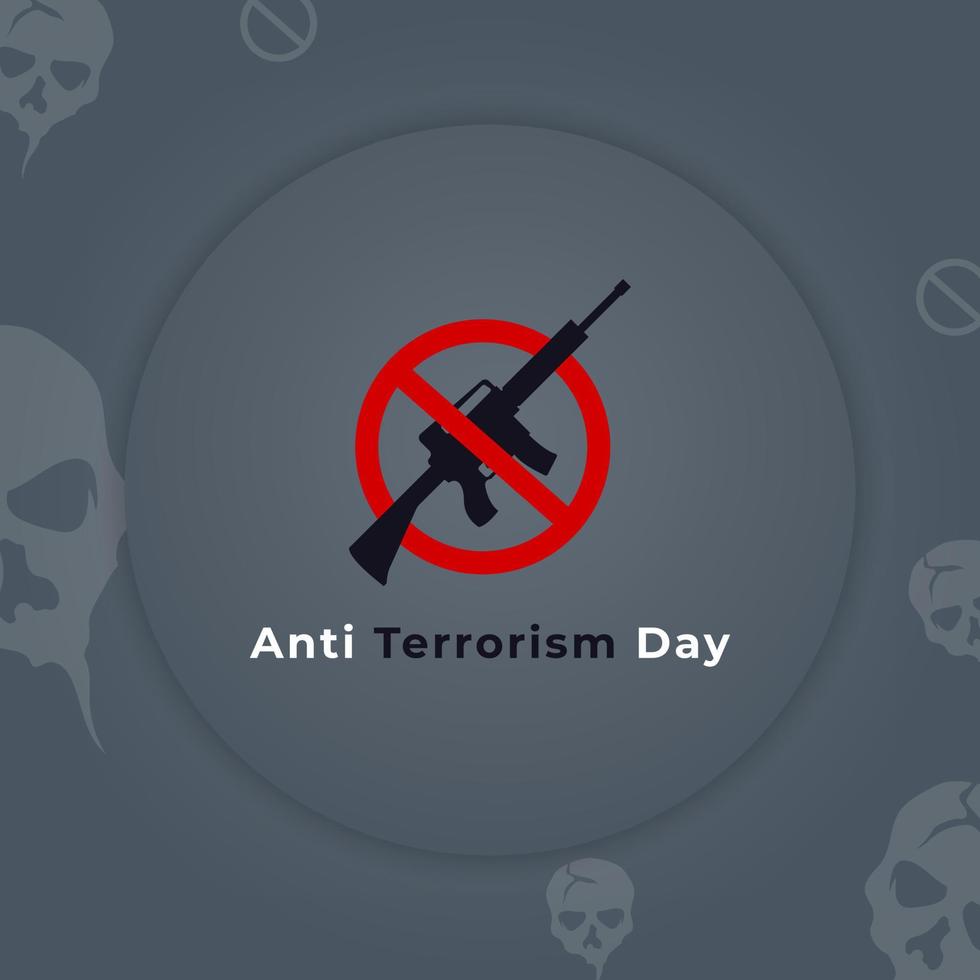 anti terrorismo giorno saluto carta bandiera manifesto per fermare terrorismo vettore illustrazione