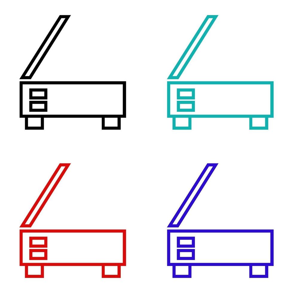 set di scanner su sfondo bianco vettore