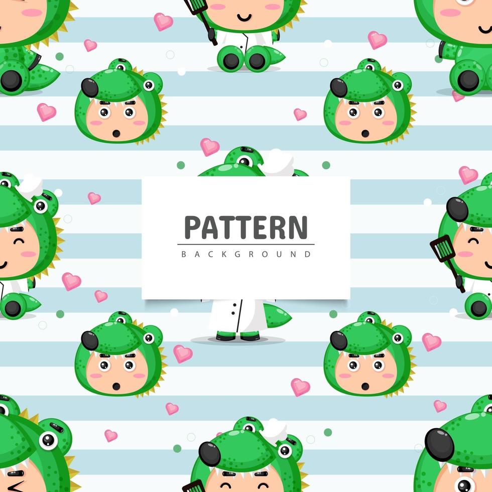 carino coccodrillo seamless pattern di sfondo vettore