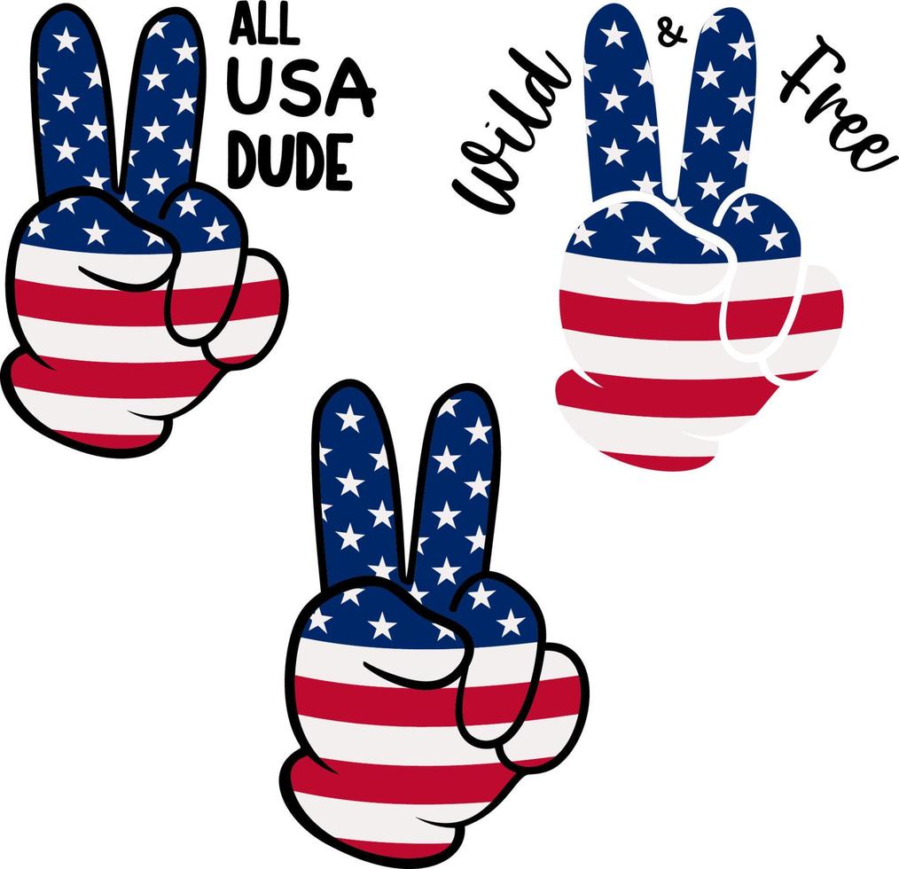 design patriottico dell'america della pace. 4 luglio simboli patriottici. simbolo del giorno dell'indipendenza con noi bandiera. illustrazione vettoriale