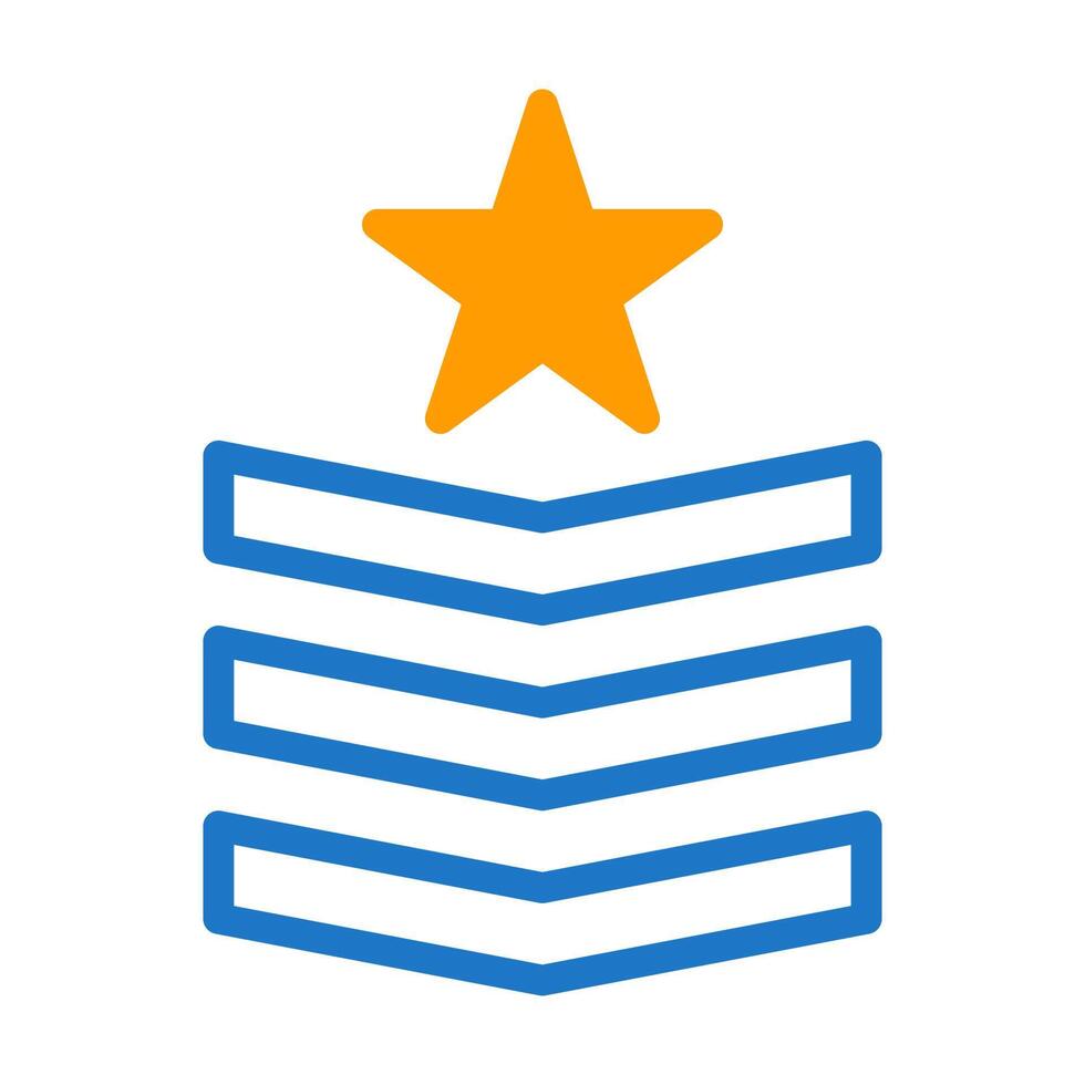 distintivo icona duotone blu arancia stile militare illustrazione vettore esercito elemento e simbolo Perfetto.