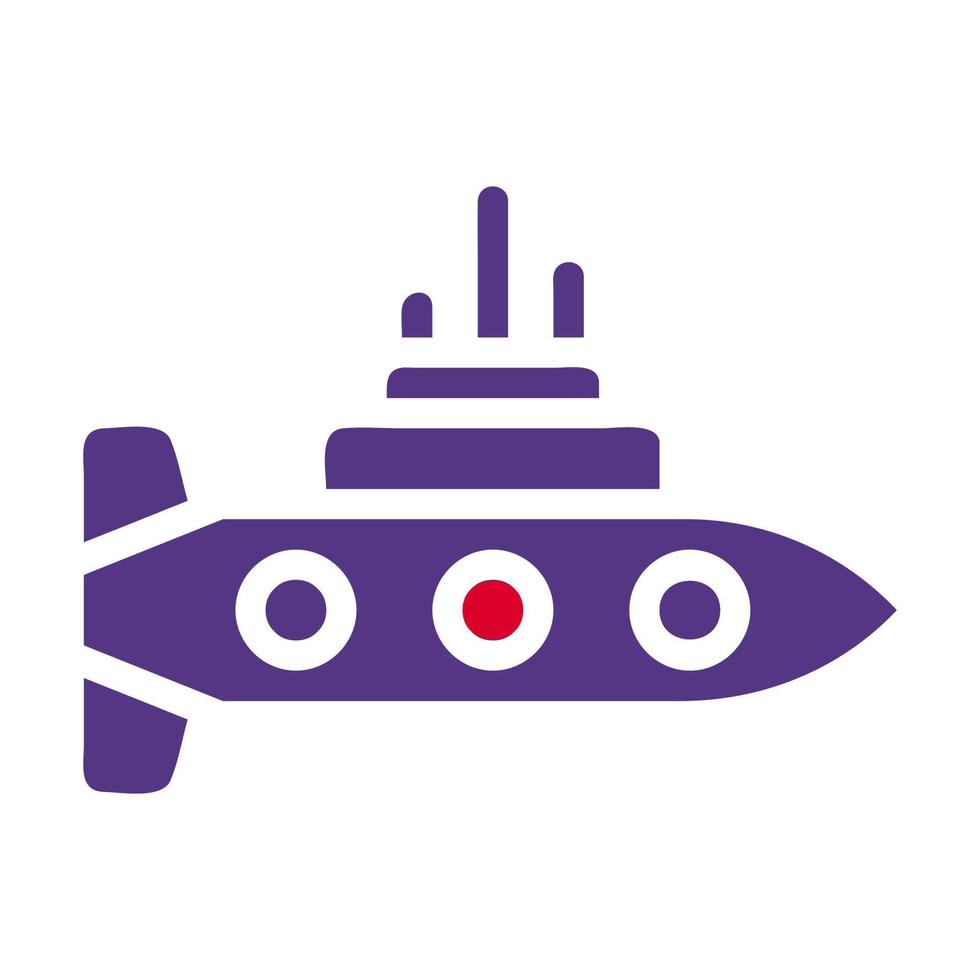 sottomarino icona solido rosso viola stile militare illustrazione vettore esercito elemento e simbolo Perfetto.
