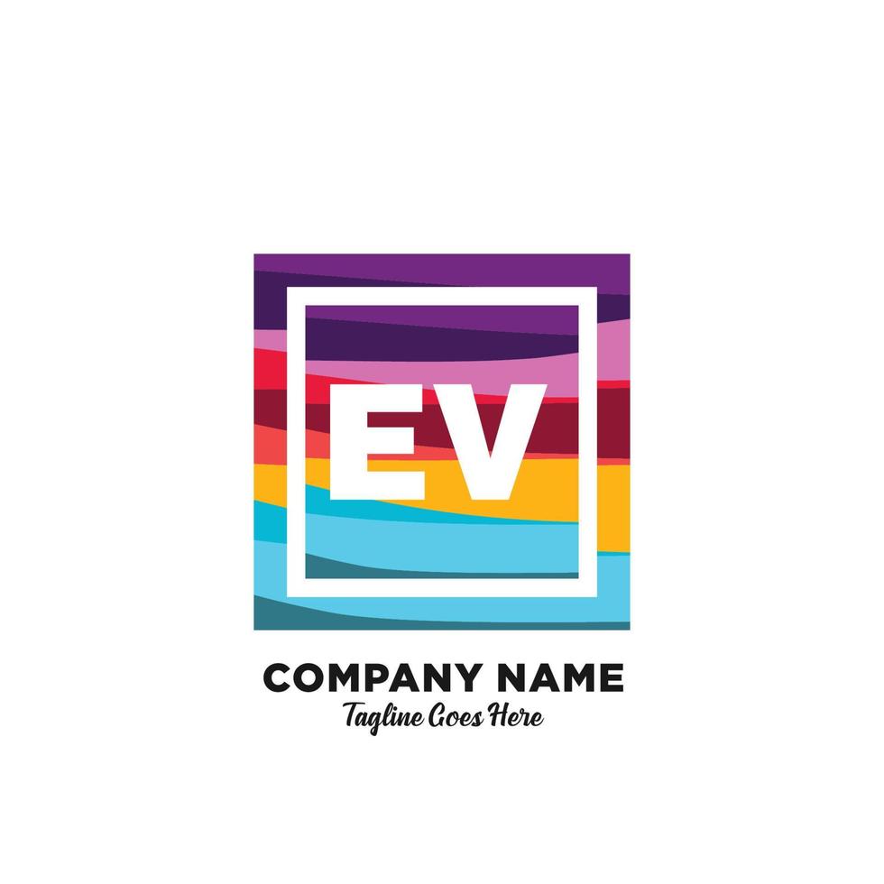 ev iniziale logo con colorato modello vettore. vettore