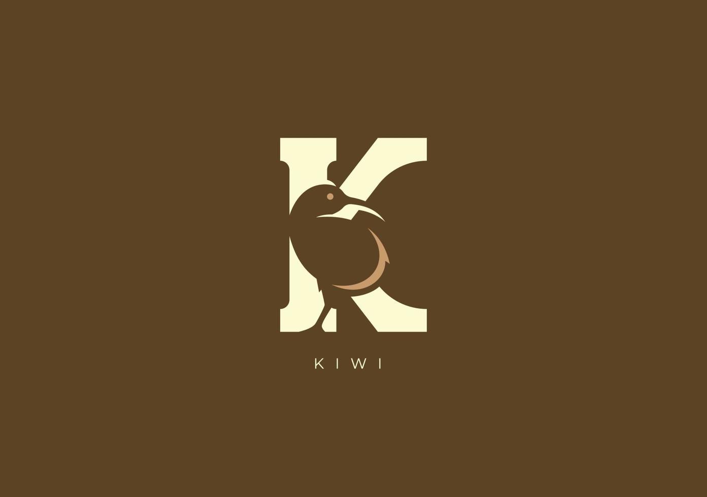 Kiwi K monogramma, vettore logo