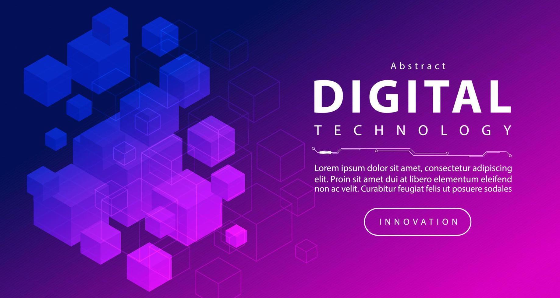 astratto digitale tecnologia futuristico blu rosa viola sfondo, informatica scienza tecnologia, innovazione comunicazione futuro ai grande dati, Internet Rete connessione, nube illustrazione vettore isometrico 3d