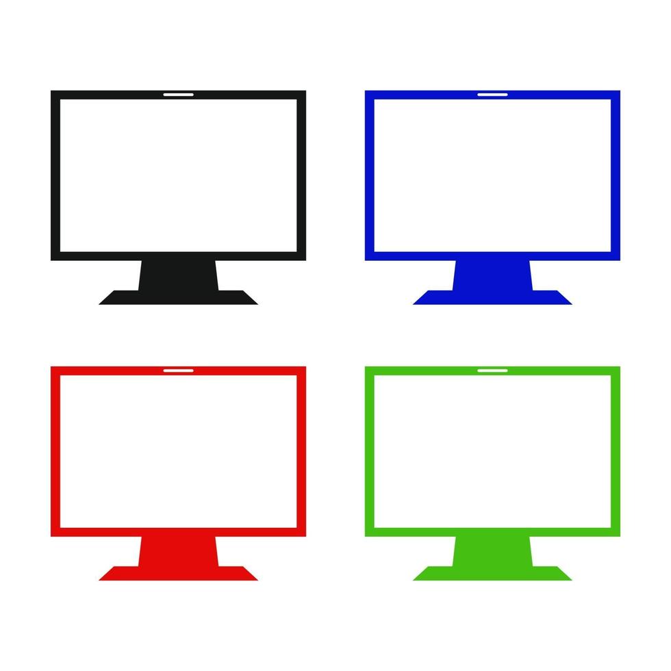 computer impostato su sfondo bianco vettore