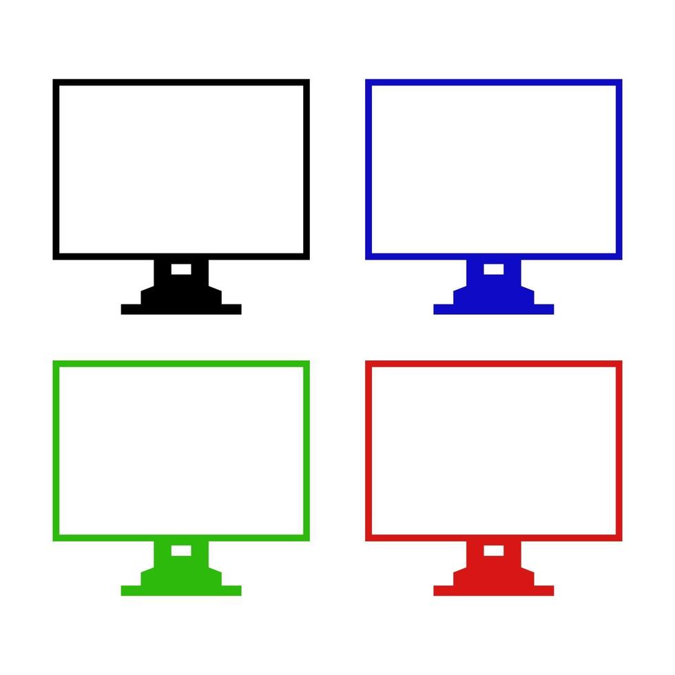 computer impostato su sfondo bianco vettore
