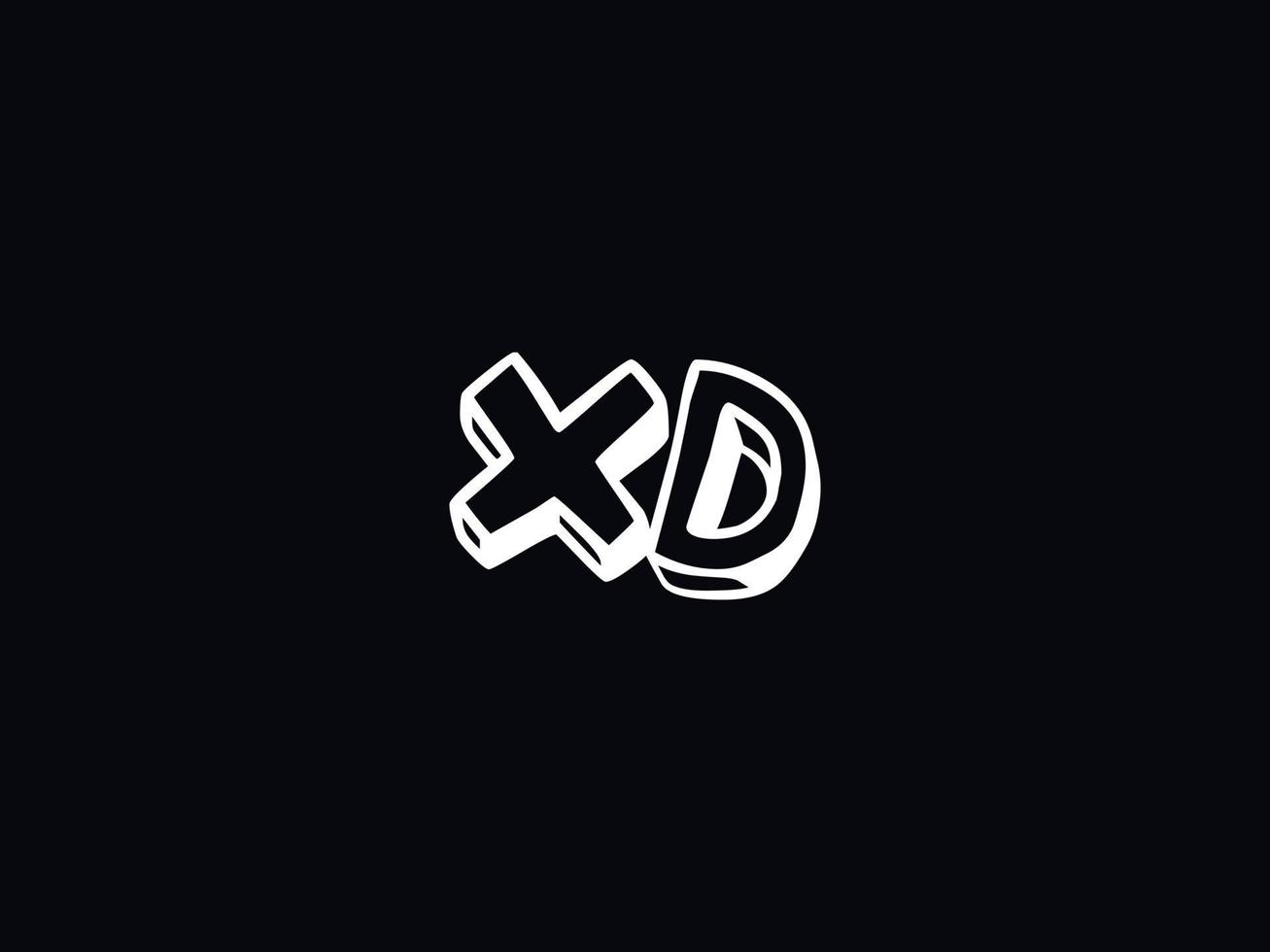 monogramma xd logo lettera, minimo xd colorato logo design vettore