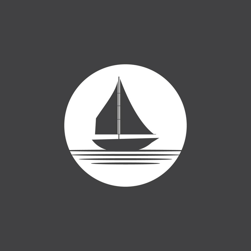 andare in barca barca yacht logo vettore illustrazione