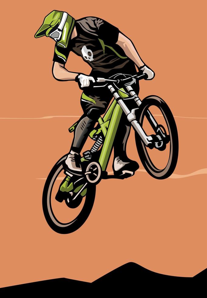 montagna bicicletta design logo simbolo vettore