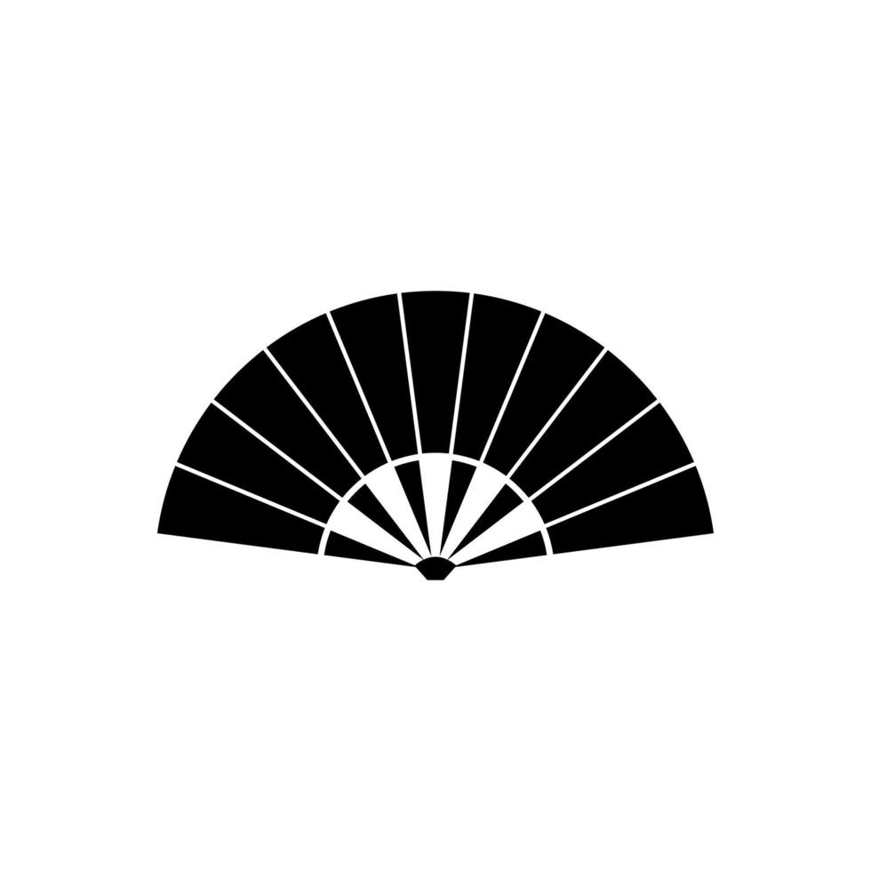 pieghevole fan icona. nero su bianca sfondo. vettore illustrazione.