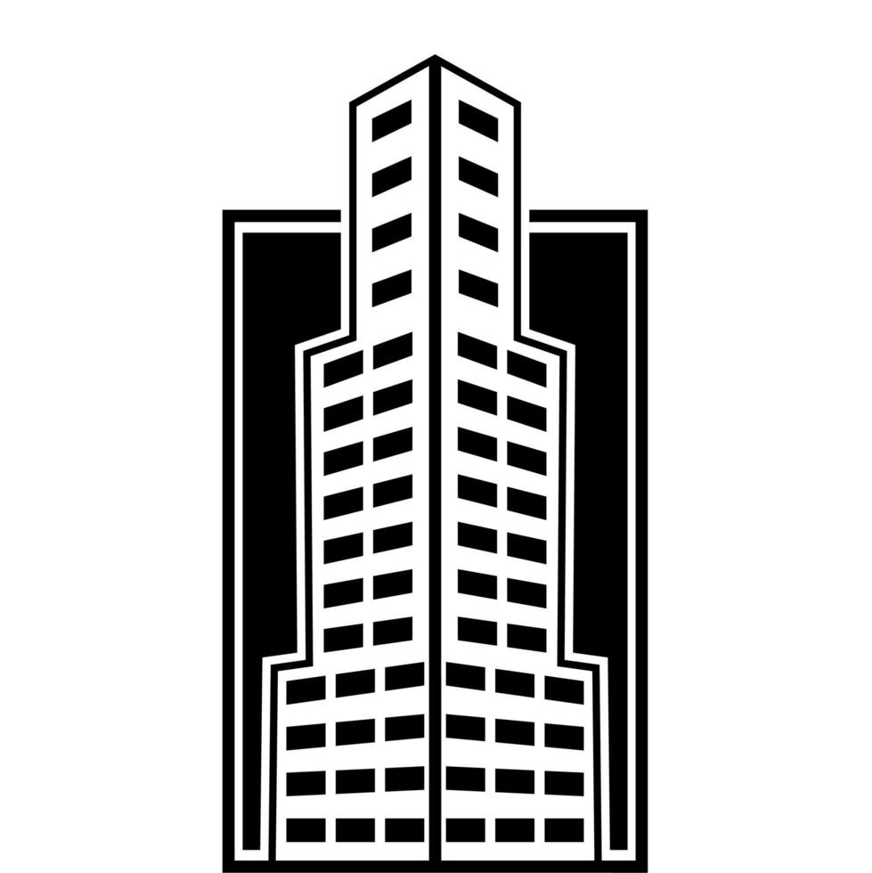 edifici paesaggio urbano isolato icona vettore illustrazione design nero e bianca